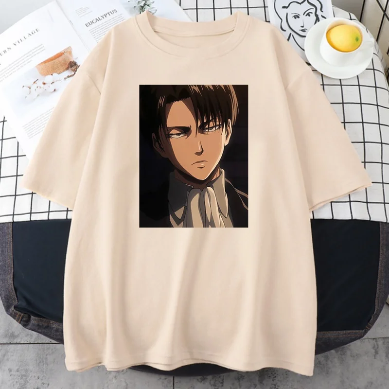 

Camiseta de attack on titan, camiseta feminina casual, de verão, estampada para mulheres, hip hop, street, harajuku, gola