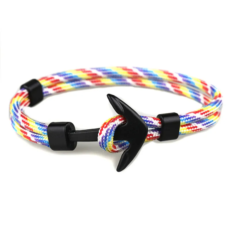 Мужской браслет CUTEECO Paracord металлические спортивные крючки новые модные черные