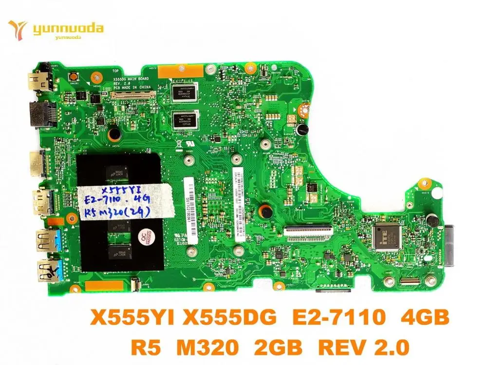 Оригинальная материнская плата для ноутбука ASUS X555DG X555YI E2-7110 4 Гб R5 M320 2 REV 0
