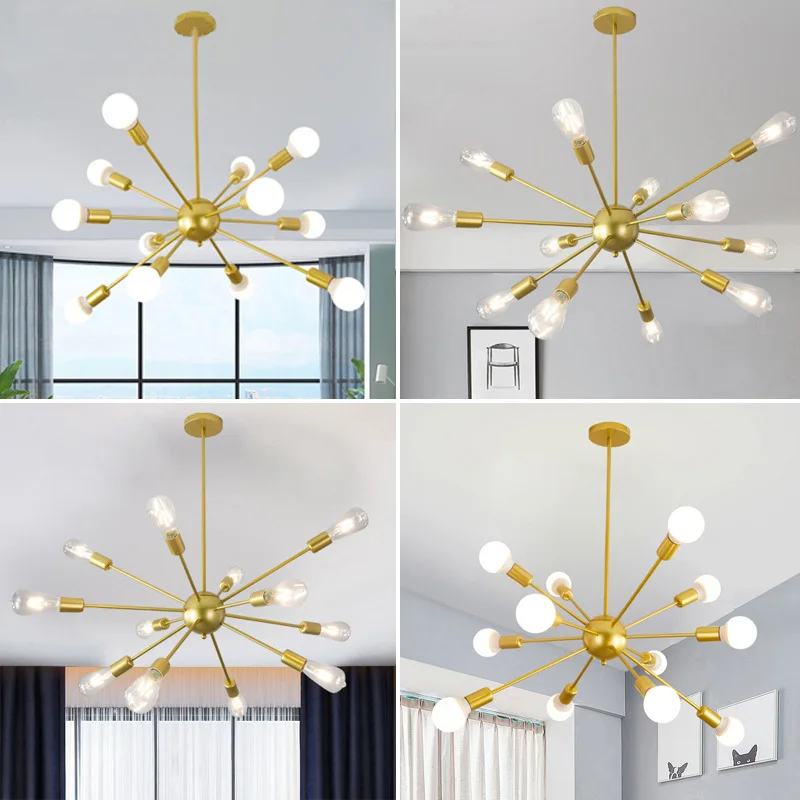 Люстра &quotспутник&quot латунь современные подвесные светильники Античное золото