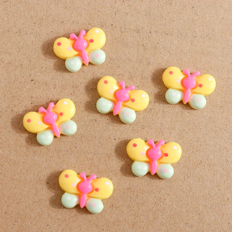 10 шт. 21*14 мм карамельных цветов Смола бабочка альбом для вырезок из кабошона