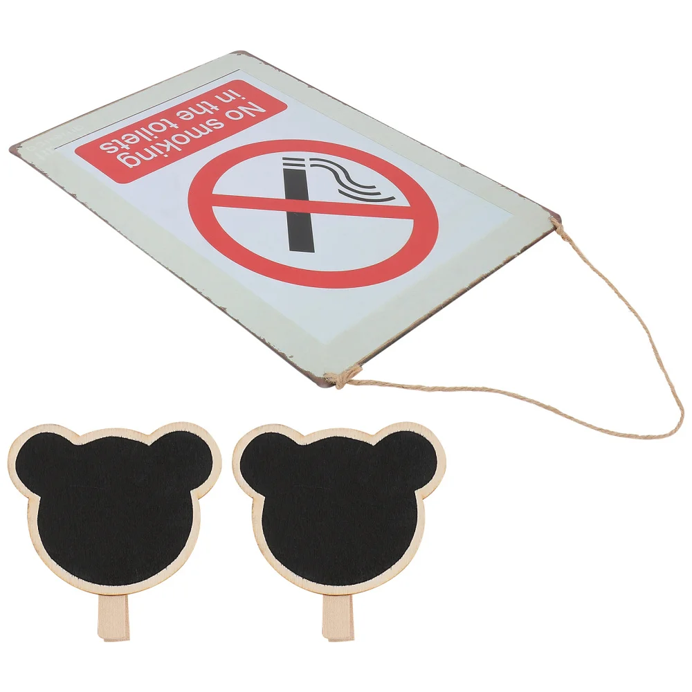

1Pc Creative Toilet Smoking Warning Sign Decorative Smoking Iron Doorplate