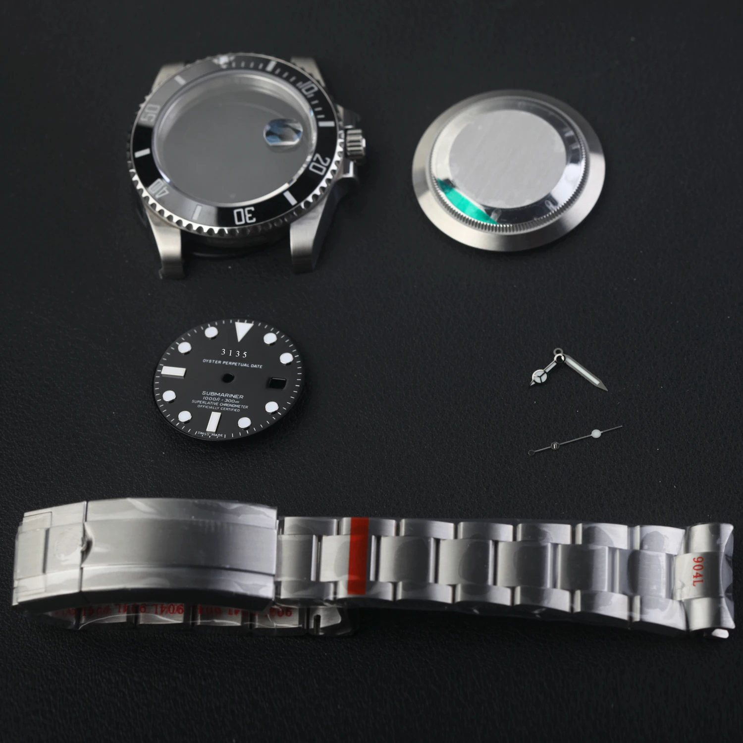 

40MM Men Watch Sets For 3135 Movement Back Submariner Watch Case Kit 116610 316 Stainless steel