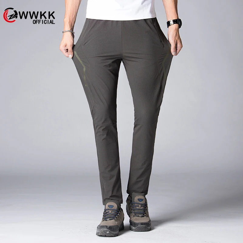 Растягивающиеся походные брюки мужские летние быстросохнущие штаны для