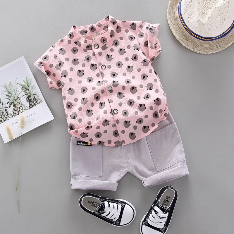 2020 Boys Clothing Summer Cotton Casual Baby Boy Short Sleeve Set T-shirt + shorts 2 pieces kids suit |