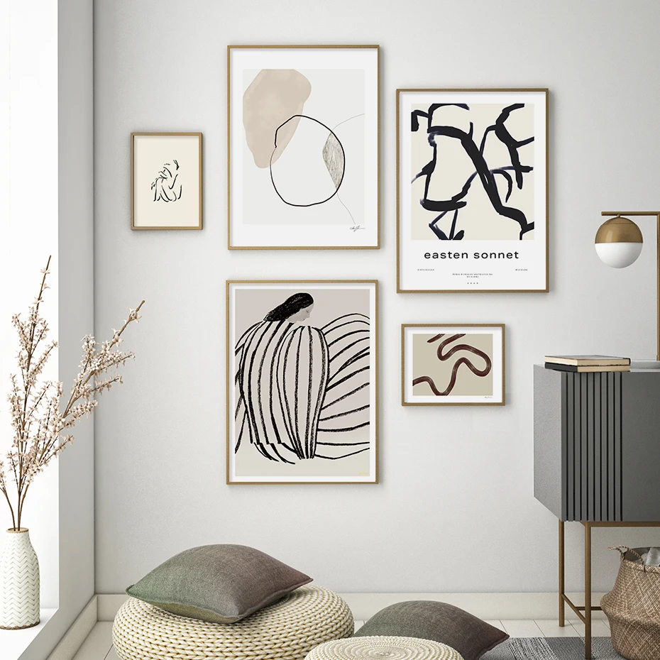 

Canvas Painting Wall Art Pictures for Living Room Interior Home Decor Abstract Line Sofia Lind Easten Sonnet Posters and Prints