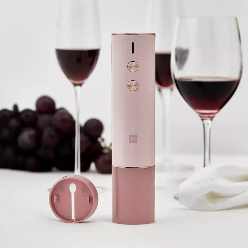

2020New Huohou Automatic Colorful Red Wine Bottle Opener Electric Corkscrew Foil Cutter Cork Out Tool 6S Opener
