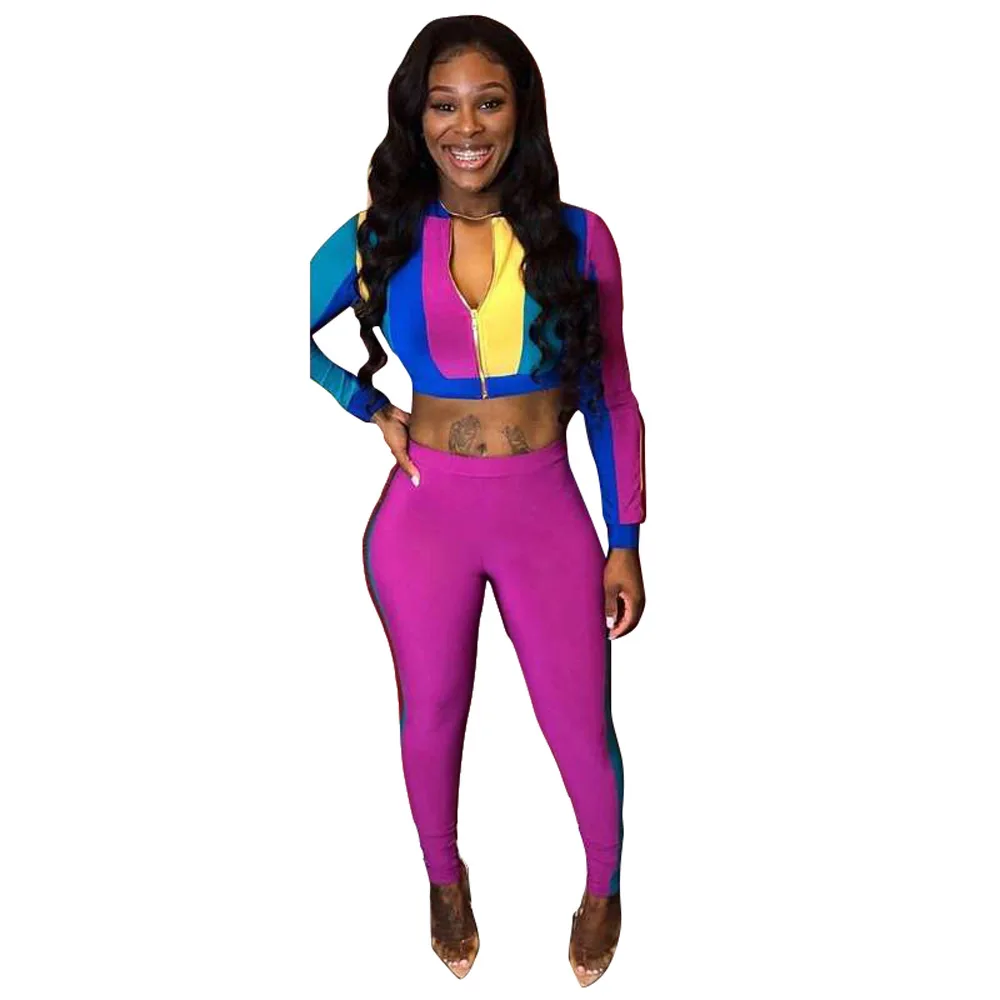 ADFVAT осень-зима бодикон с длинным рукавом комплект из двух предметов молнией