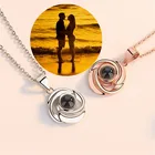 Очаровательные парные ожерелья на заказ кулон фото ожерелья I Love You проекция памяти ожерелье для влюбленных модные ювелирные изделия подарки на годовщину