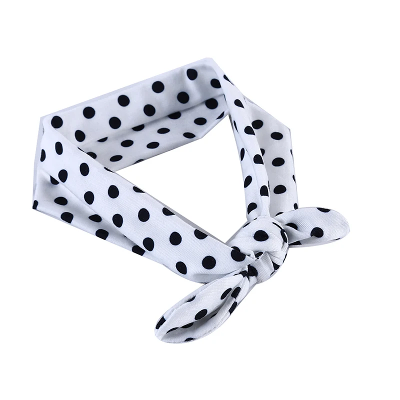 Повязка на голову в горошек с бантом и принтом Аксессуары для волос маленьких