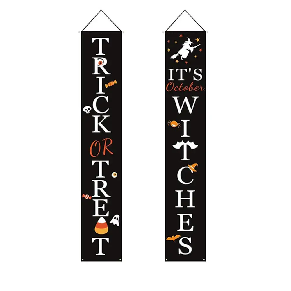 

Halloween Door Banner Halloween Couplet Ghost Festival Hanging Couplet Halloween Porch Sign Banner For Front Door Decor