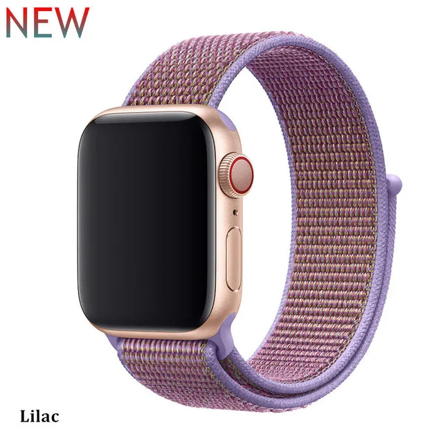 Последняя нейлоновый ремешок für apple watch группа 4 44 мм/40 мм, correa apple watch 3 42 мм/38 мм iwatch серии 4/3/2 bunte stecker чехол для телефона на руку - Цвет ремешка: NEW Lilac