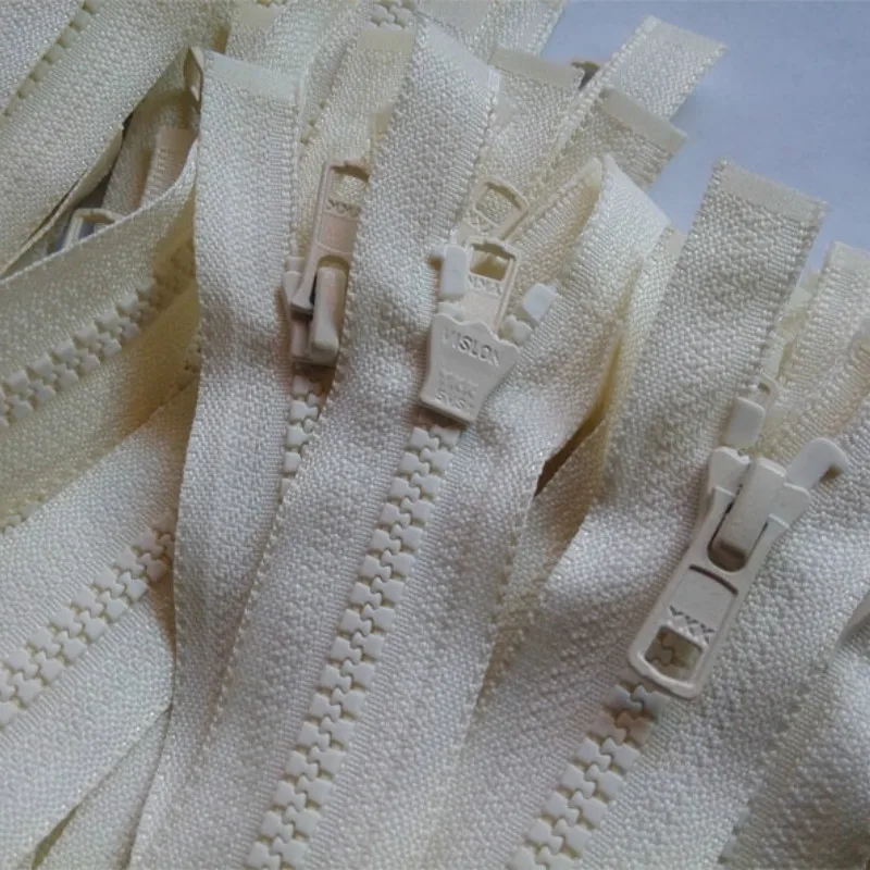 

10 Pcs/lot Cheap Resin Plastic Ykk Zipper Heavy Duty Repair Open End Off White Fasteners Jacket Down Sweater Sewing Accessories