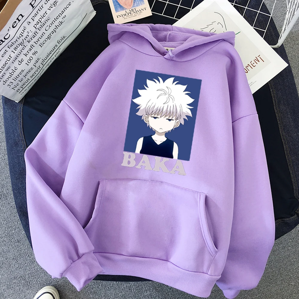 

New Killua Zoldyck Bakan Hoodie Hunter X Hunter Fun Anime Japanese Women Hooded Sweatshirt Harajuku Oversize Hoodie Streetwear