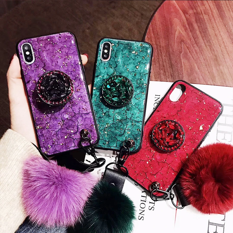 Роскошный блестящий чехол для iPhone 7 XR силиконовый держатель XS Max 6s 8 Caes 6 Plus чехол|case