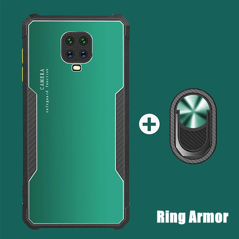 

ShockProof Case For Redmi Note 9 8 Pro 9S Magnet Aluminum Matte Ring Shell Case Cover For Xiaomi Mi 9T Note 10 Pro Impact Bumper