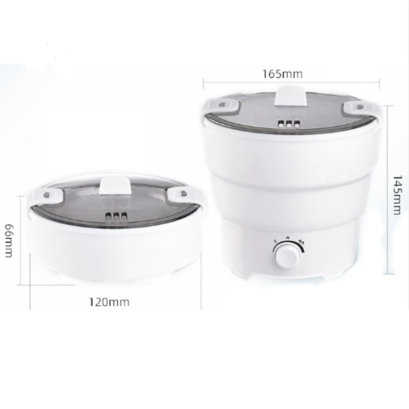 Foldable Electric Frying Pan Kettle Heated Food Container Heated Lunch Box Cooker Portable Multifunctional Thermal Cooker US Plu
