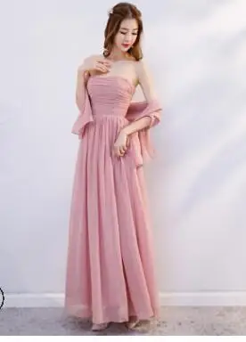 1pcs/lot woman fashion wedding chiffon dress female solid bridesmaid sister | Свадьбы и торжества