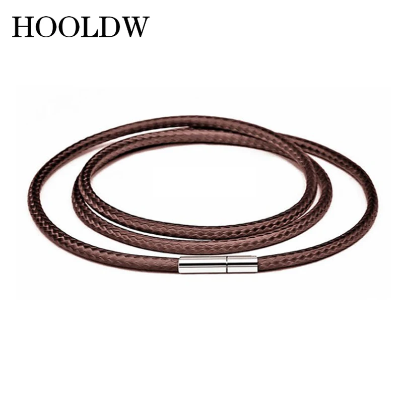 Мужской и женский кожаный шнур 40 80 см вощеная цепочка из нержавеющей стали