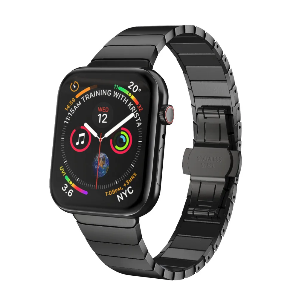 Ремешок из нержавеющей стали для apple watch band 4 44 мм 40 мм браслет для ремешки для часов iwatch 42/38 мм серия 3 2 1 петля ремень аксессуары