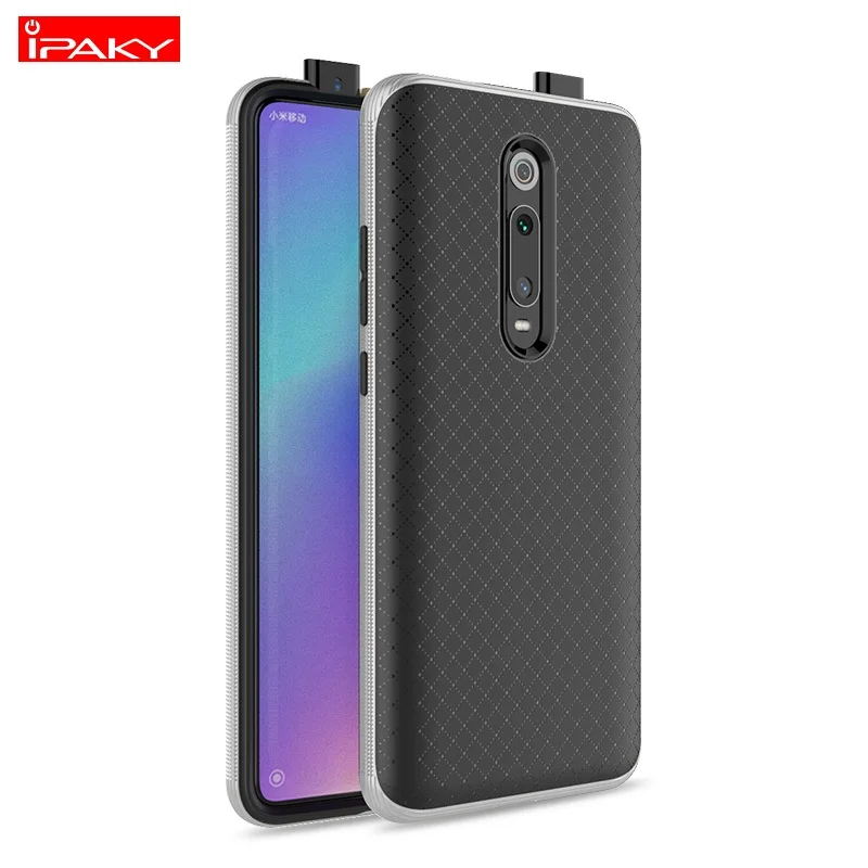 Silver Для Red mi K20 Чехол IPAKY PC бампер силиконовый mi 9T мягкая задняя 2 в 1 Гибридный противоударный бронированный чехол для Xiao mi Red mi K20 Pro Чехол - Цвет: Silver