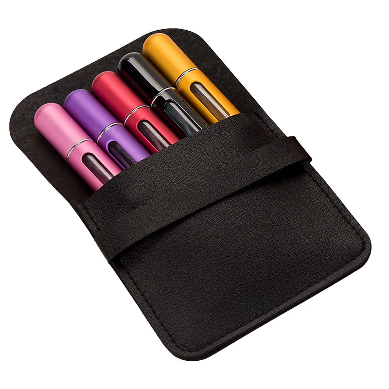 5pcs multi color MUB-6pcs многоразовый мини флакон-спрей для духов Алюминиевый распылитель портативный косметический контейнер для путешествий флакон духов с коробкой - Цвет: 5pcs multi color