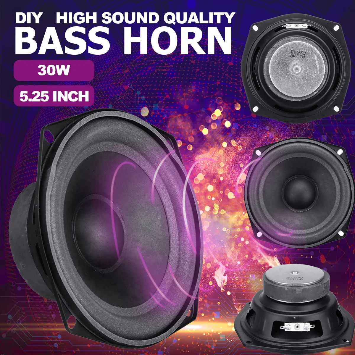 1 шт. 2 5 дюймовый динамик DIYBass 6 Ом 30 Вт аудио музыкальный s низкочастотный для