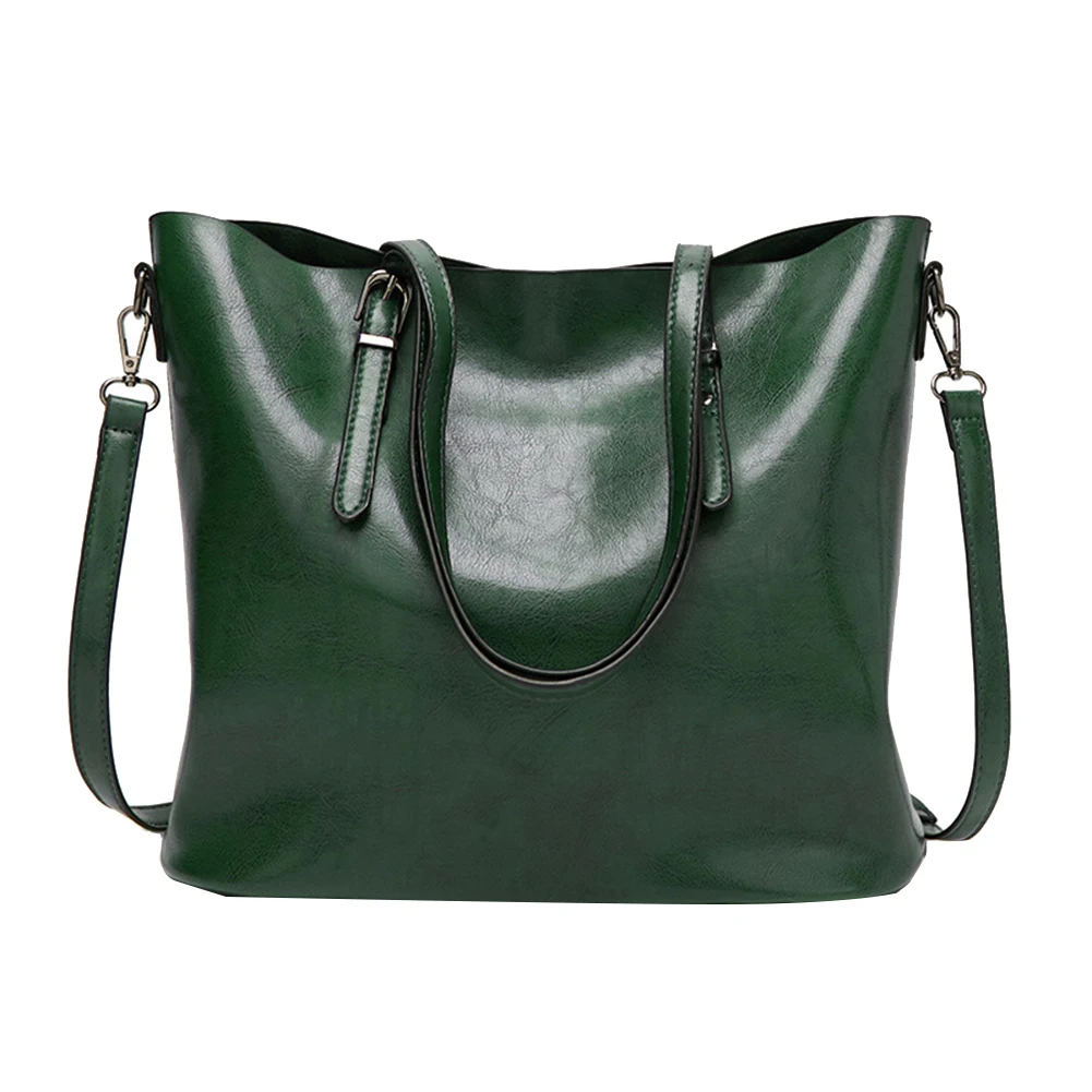 Сумка женская из вощеной кожи роскошный саквояж с кармашком для кошелька