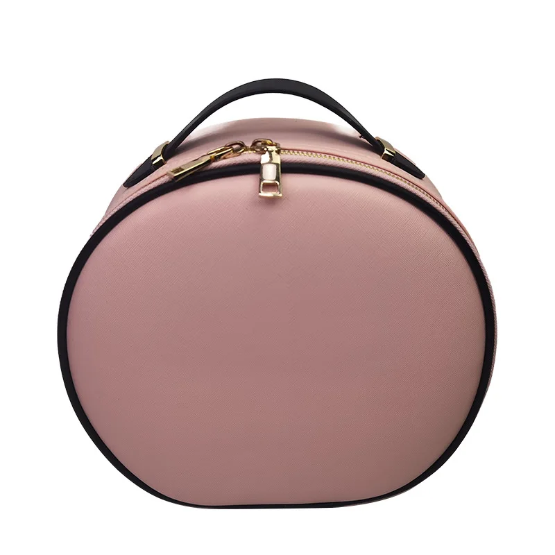 

New Portable Round Partition Cosmetic Bag Travel Makeup Organizer Nail Beauty Professional Cosmetics Box Make Up Storage Box