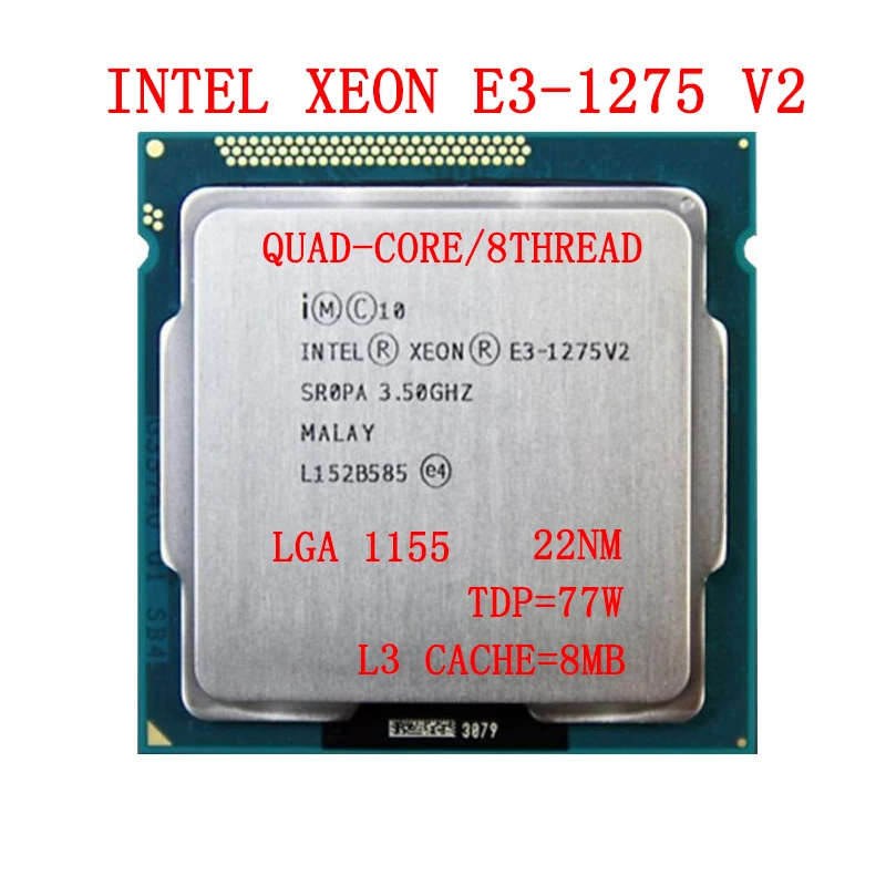 

Intel Xeon E3-1275V2 E3 1275 V2 Quad-Core CPU 3.5GHz 8M 77W LGA 1155 Desktop Processor