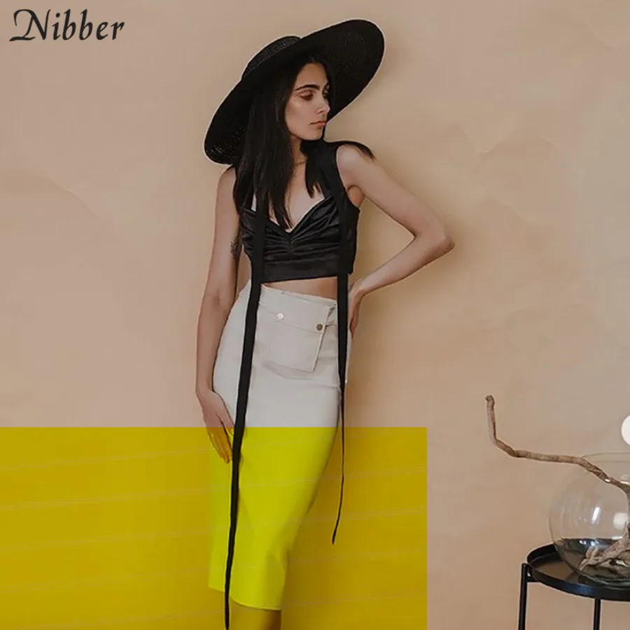 Nibber осень Дикий шифон Белый кроп-Топ женский camisole2019 модные уличные повседневные майки без рукавов с элегантным верхом Топ mujer