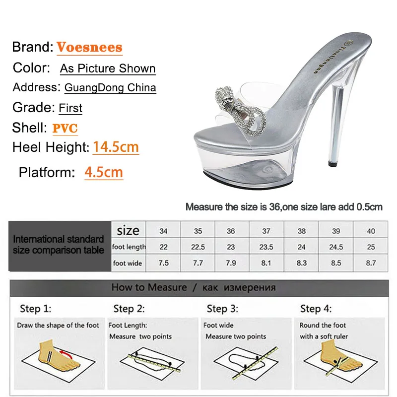 Женские прозрачные шлепанцы ПВХ сандалии на шпильке с бантом и стразами новинка