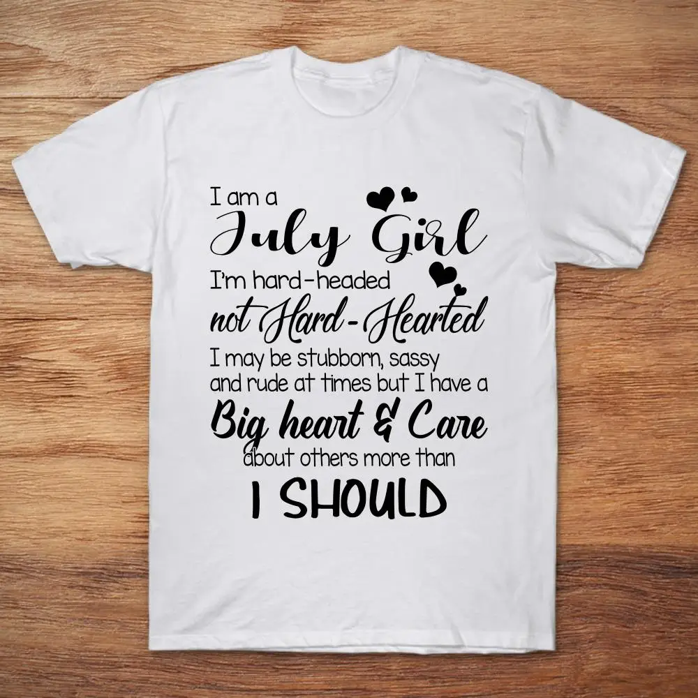 Футболка с надписью I Am A July Girl Hand Health Not| |