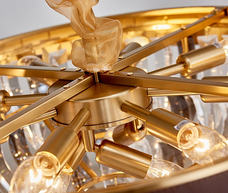 Новинка 2020 хрустальный светильник-люстра Золотая прямоугольная Современная