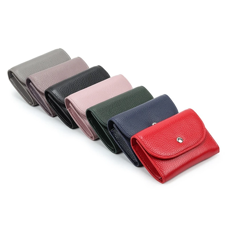 

PU Leather Coin Purse Mini Large-Capacity Coin Bag Head Layer Cowhide Multifunctional Business Card Bag