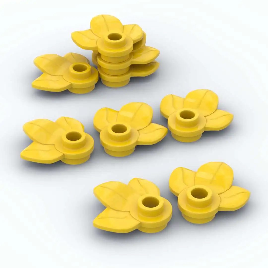 

225/450pcsFlower Bricks Plant Plate Round 1x1 with 3 Leaves 32607 Building block toy for children kids creative gifts