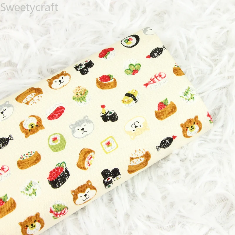 110*45 см японский стиль суши с животным принтом хлопчатобумажная ткань для