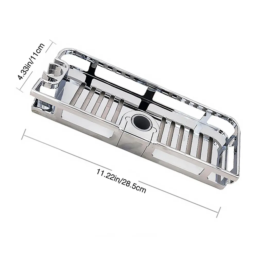 

Stainless Steel Bathroom Glass Shelf Round Corner Design Nail Free Installation Storage Rack Bathroom Supplies Shelf