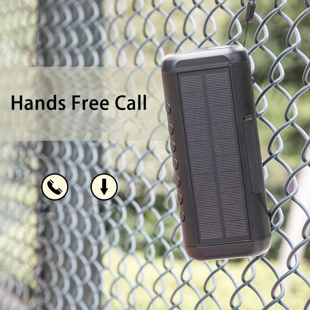 5000 мАч Солнечная Водонепроницаемая Bluetooth громкая связь 12Вт Портативная