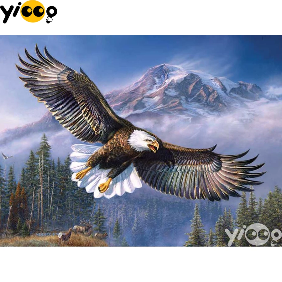 

Full Square/Round Drill Diamond Painting Cross Stitch Embroidery Eagle spreads wings Rhinestone Mosaic Home Decor Gift BX2189