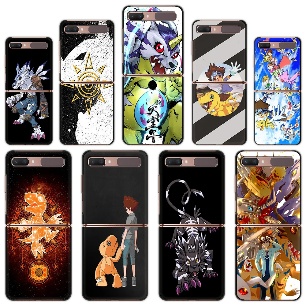 

Милый Роскошный чехол для телефона в стиле японского аниме Digimon для Samsung Galaxy Z, флип-чехол, складной черный Жесткий чехол из поликарбоната, фл...
