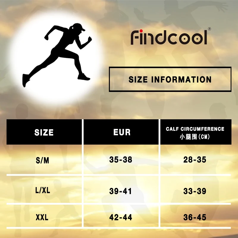 Findcool мужские и женские носки для бега компрессионные чулки спортивные верховой