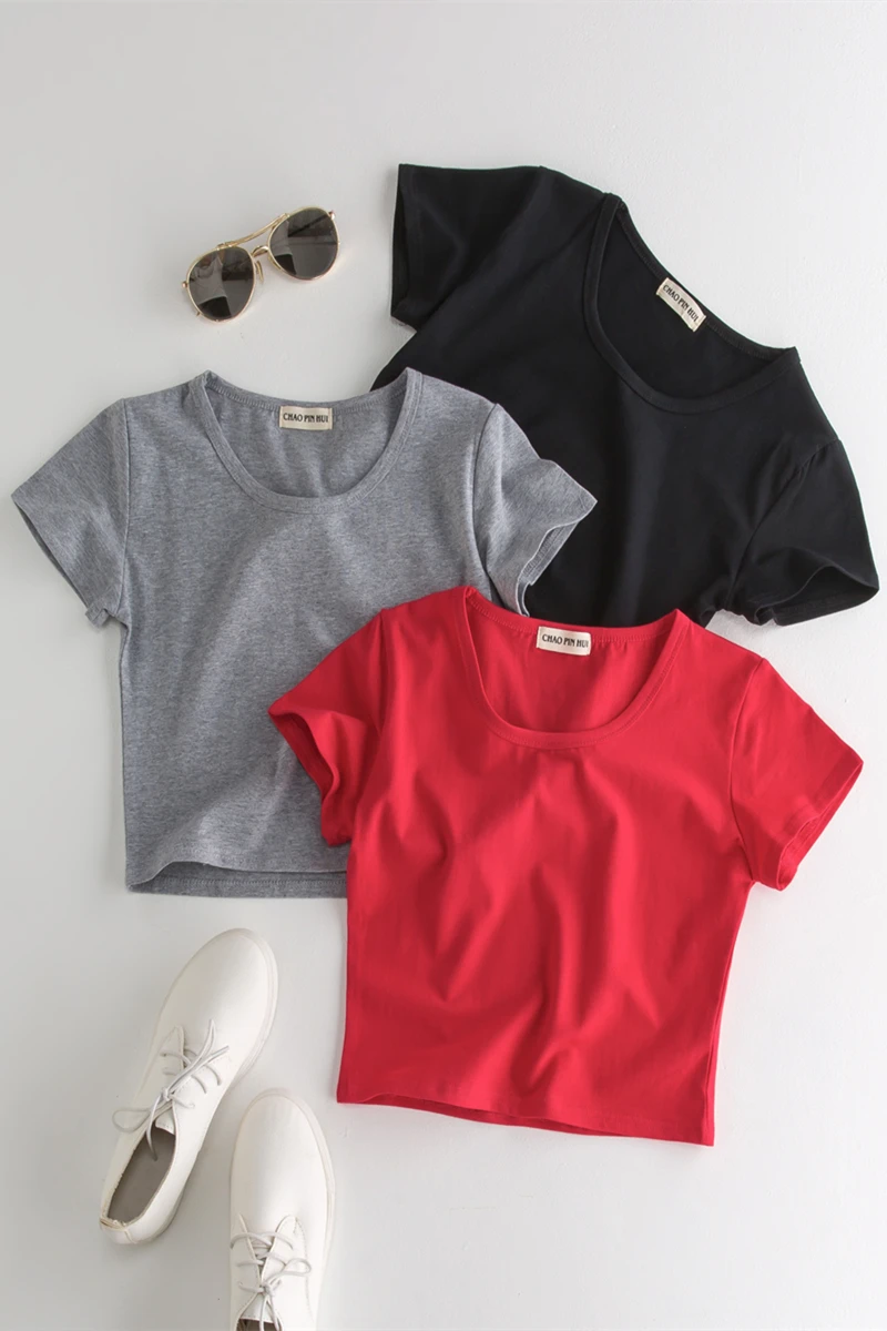 2021 модная Стильная летняя футболка женская в Корейском стиле с коротким рукавом