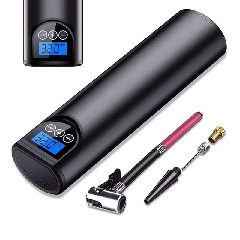 

Tire Pump Air Compressor Electric Tire Inflator Rechargeable Inflatable Pump with Digital LED Light for Bike Motorcycle Balls