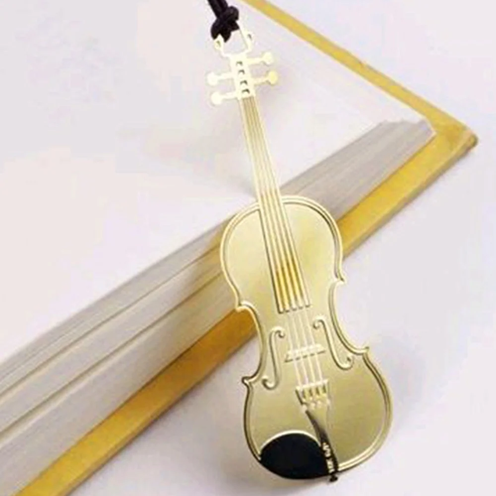 

6pcs Exquisite Western Musical Instrument Creative Bookmarks Vintage Pattern Metal Bookmarks for Stationery Gifts (Mixed Pattern