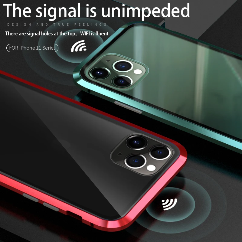Чехол для iPhone 11 Pro 2019 двухсторонний чехол из закаленного стекла с магнитной