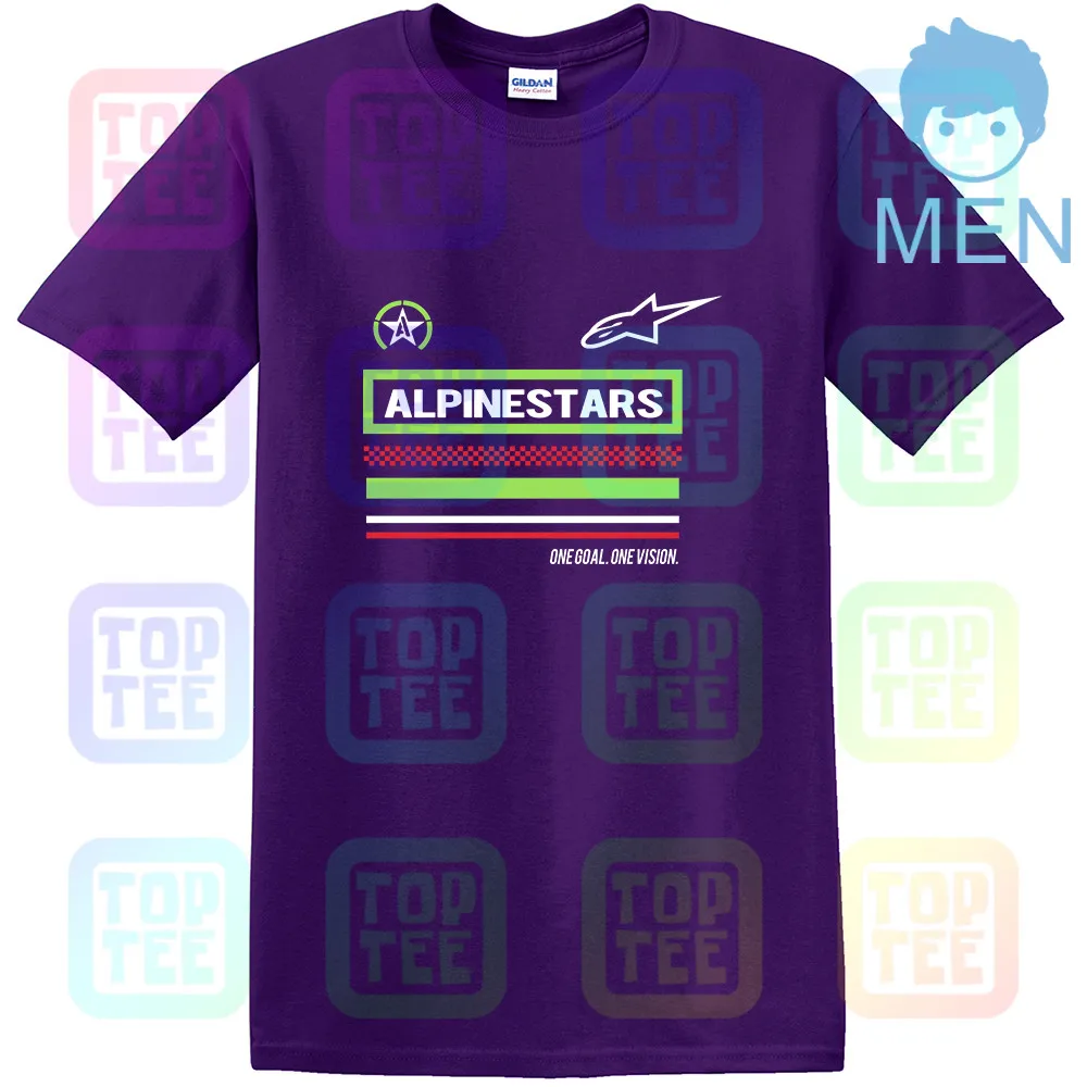 MEN-PURPLE Черная футболка Alpine Star - Цвет: MEN-PURPLE