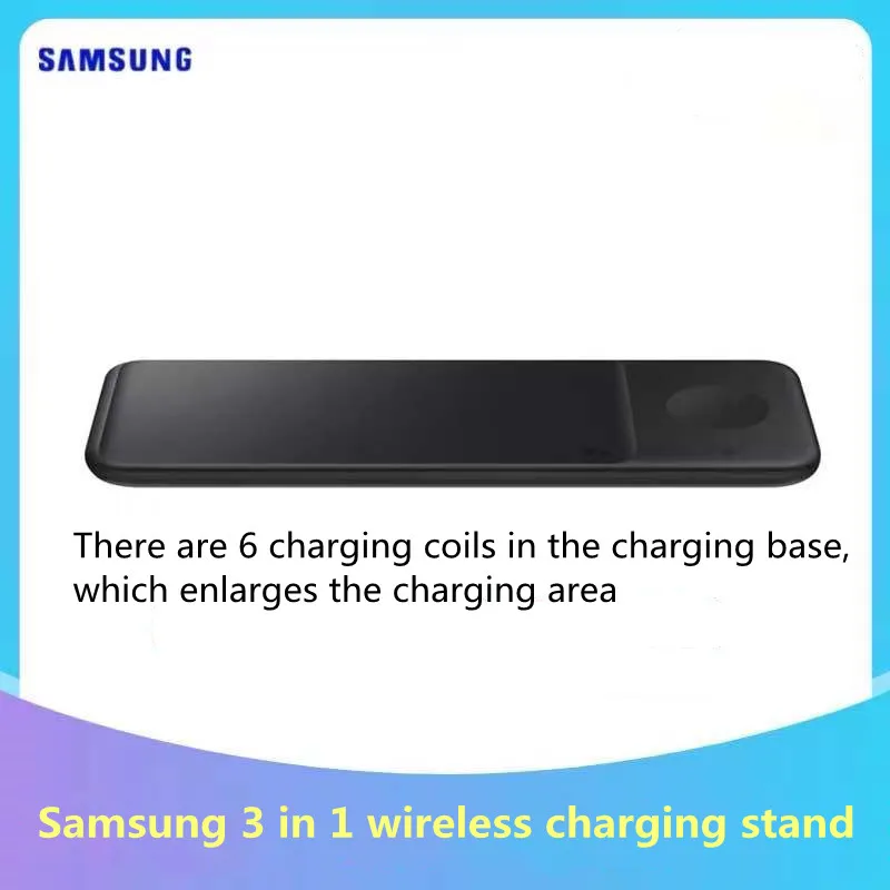 original samsung 3in1 fast wireless charger trio pad for galaxy phones budsbuds livepro for galaxy watch 3active 2 ep p6300 free global shipping