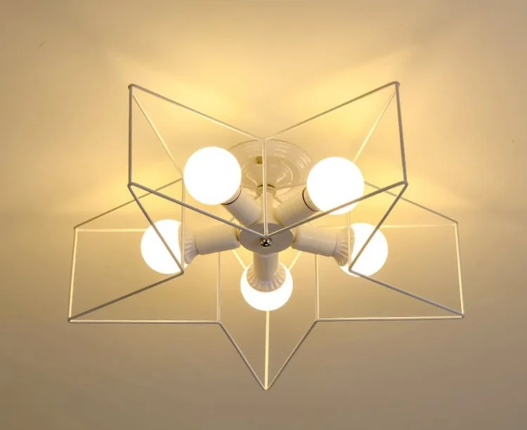 Скандинавские минималистичные пятиконечные звезды потолочные лампы фермерский