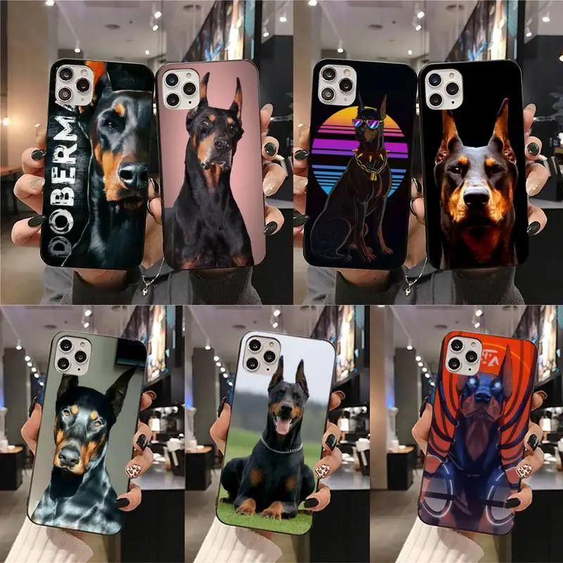 

Animal Dachshund Doberman dog Phone Case For iphone 12 11 Pro Max Mini XS Max 8 7 6 6S Plus X 5S SE 2020 XR cover